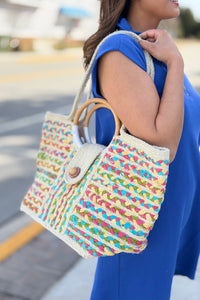 Knotra Jute Wood Handle Bag