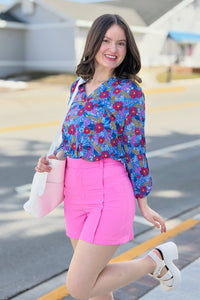 High Waisted Dressy A Line Shorts - Candy