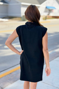 Sleeveless Polo Dress - Black