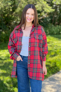 Boyfriend Flannel Button Up - Red