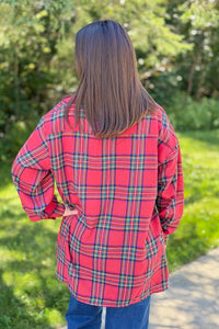 Boyfriend Flannel Button Up - Red