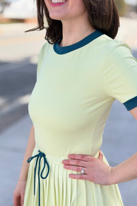 Motion Athleisure Pleated Skirt Dress - Lime