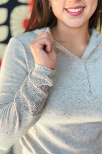 Speckled Hooded Top - Grey