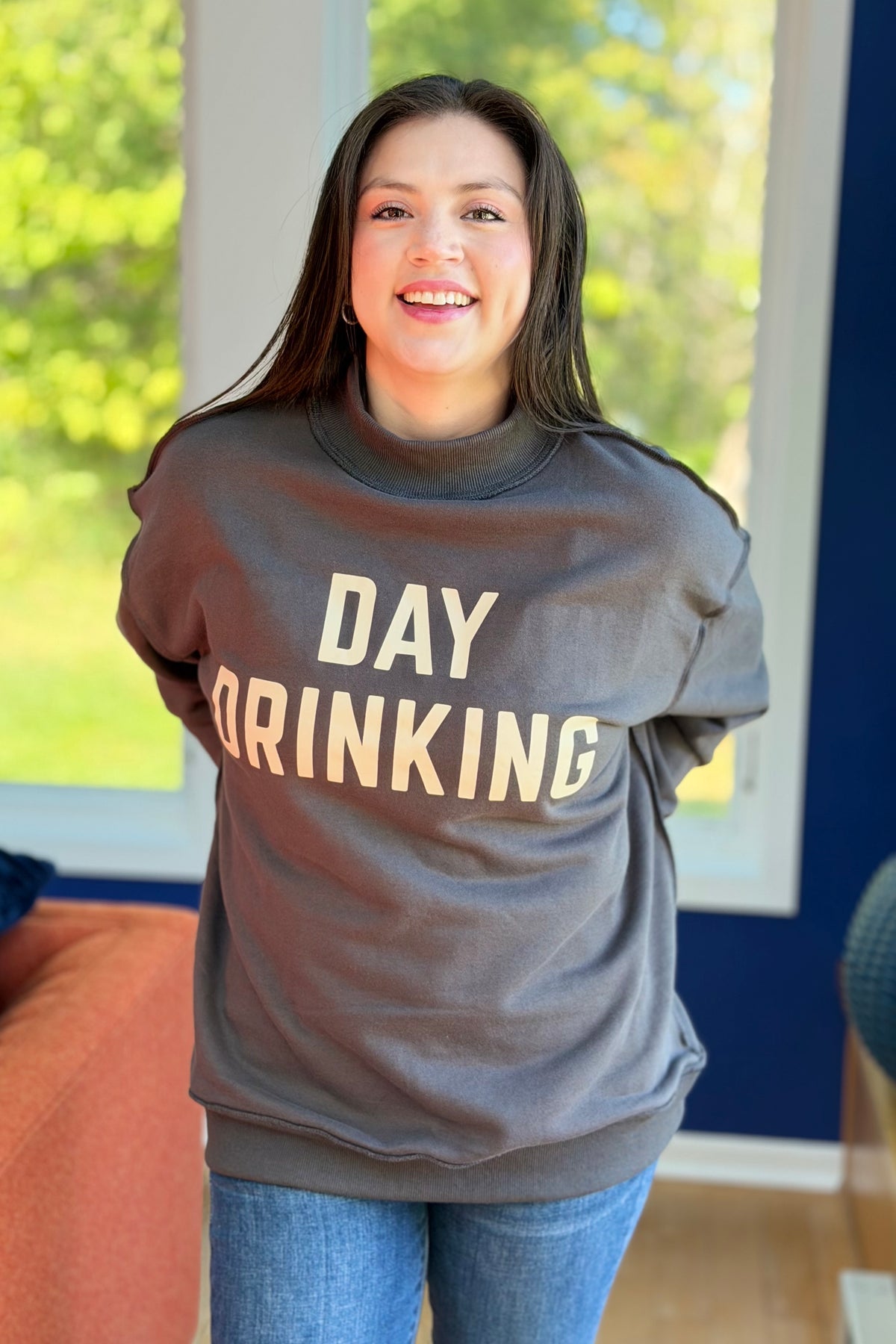 Drinking & Hungover Reversible Sweatshirt - Grey
