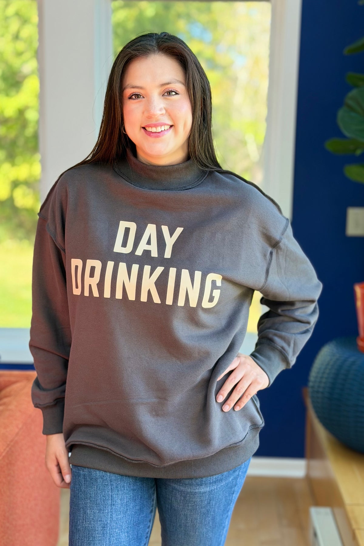 Drinking & Hungover Reversible Sweatshirt - Grey