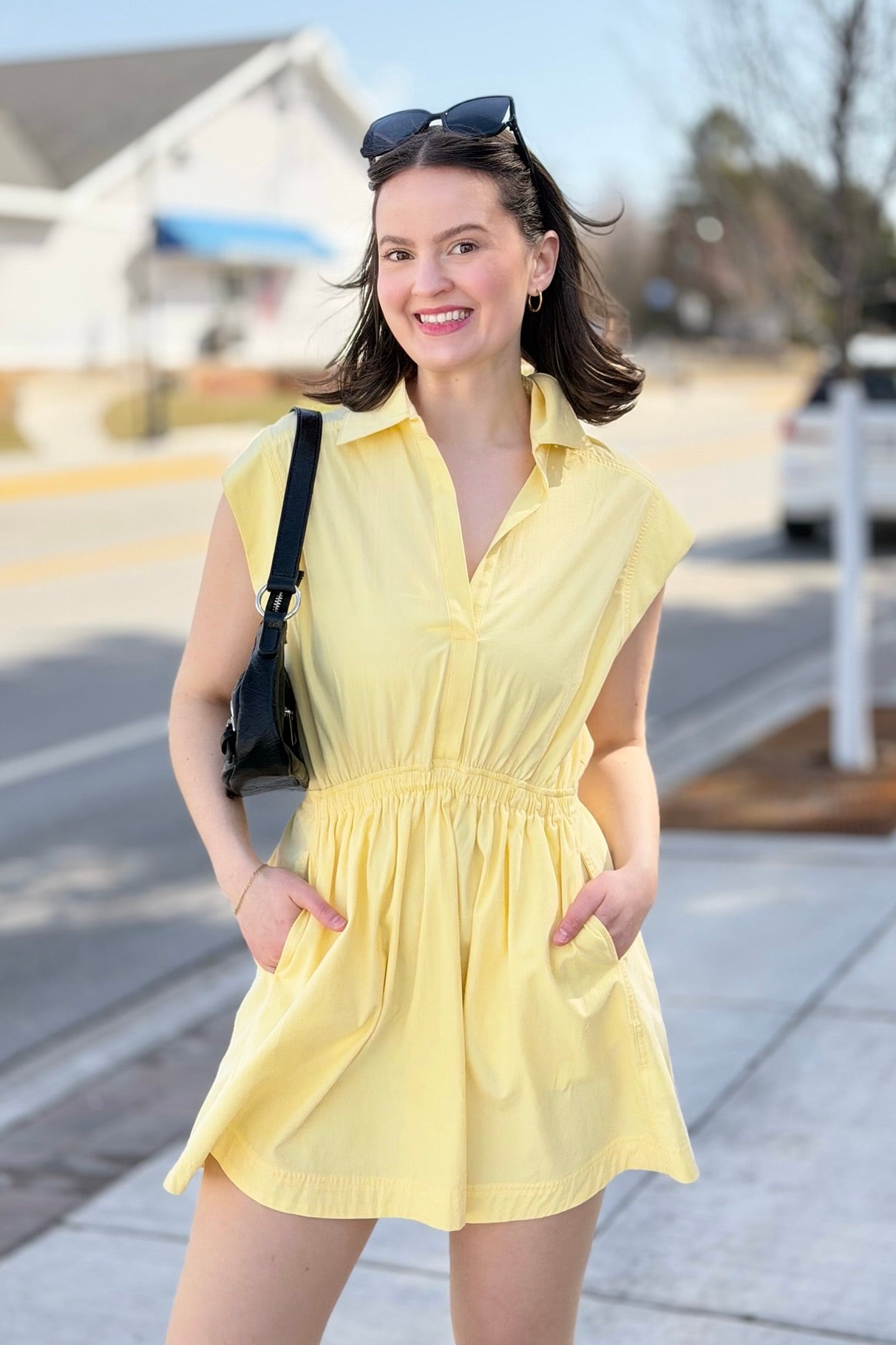 Flirty Collared Mini Dress - Creamy Yellow