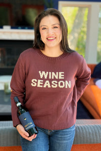Wine Season Sweater - Burgundy & Ivory