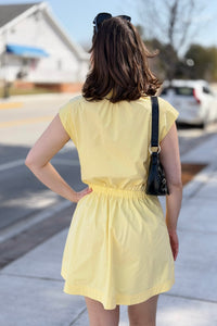 Flirty Collared Mini Dress - Creamy Yellow