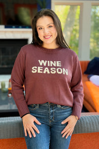 Wine Season Sweater - Burgundy & Ivory