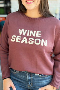 Wine Season Sweater - Burgundy & Ivory
