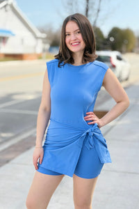 Motion Scoop Back Athleisure Dress - Blue