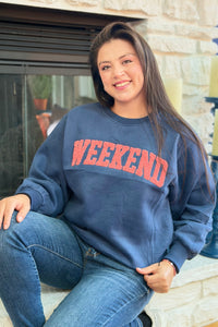 Weekend Sweatshirt - Pink & Blue