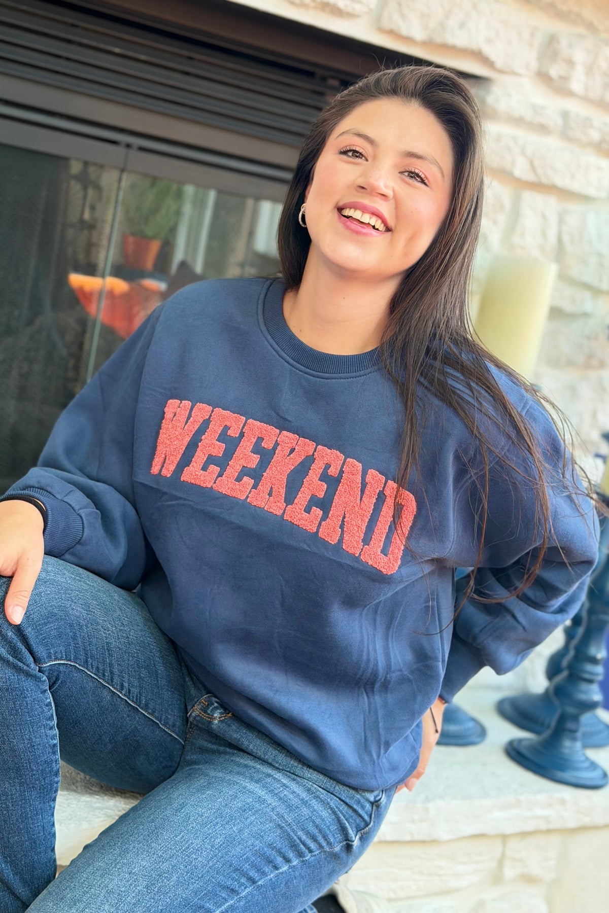 Weekend Sweatshirt - Pink & Blue