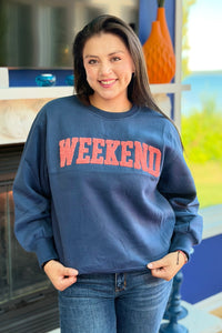 Weekend Sweatshirt - Pink & Blue