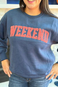 Weekend Sweatshirt - Pink & Blue