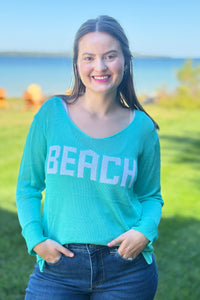 Beach - V-Neck Hollow Knit Top