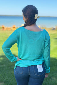 Beach - V-Neck Hollow Knit Top