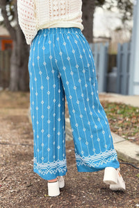 Embroidery Pants - Blue