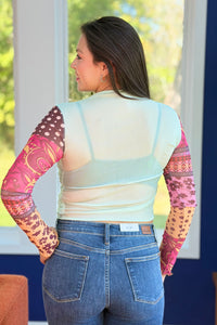 Bohemian Floral Mesh Top