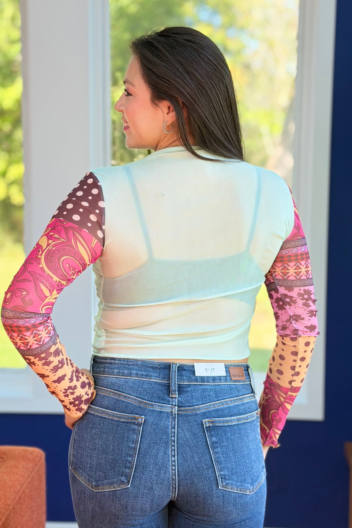 Bohemian Floral Mesh Top