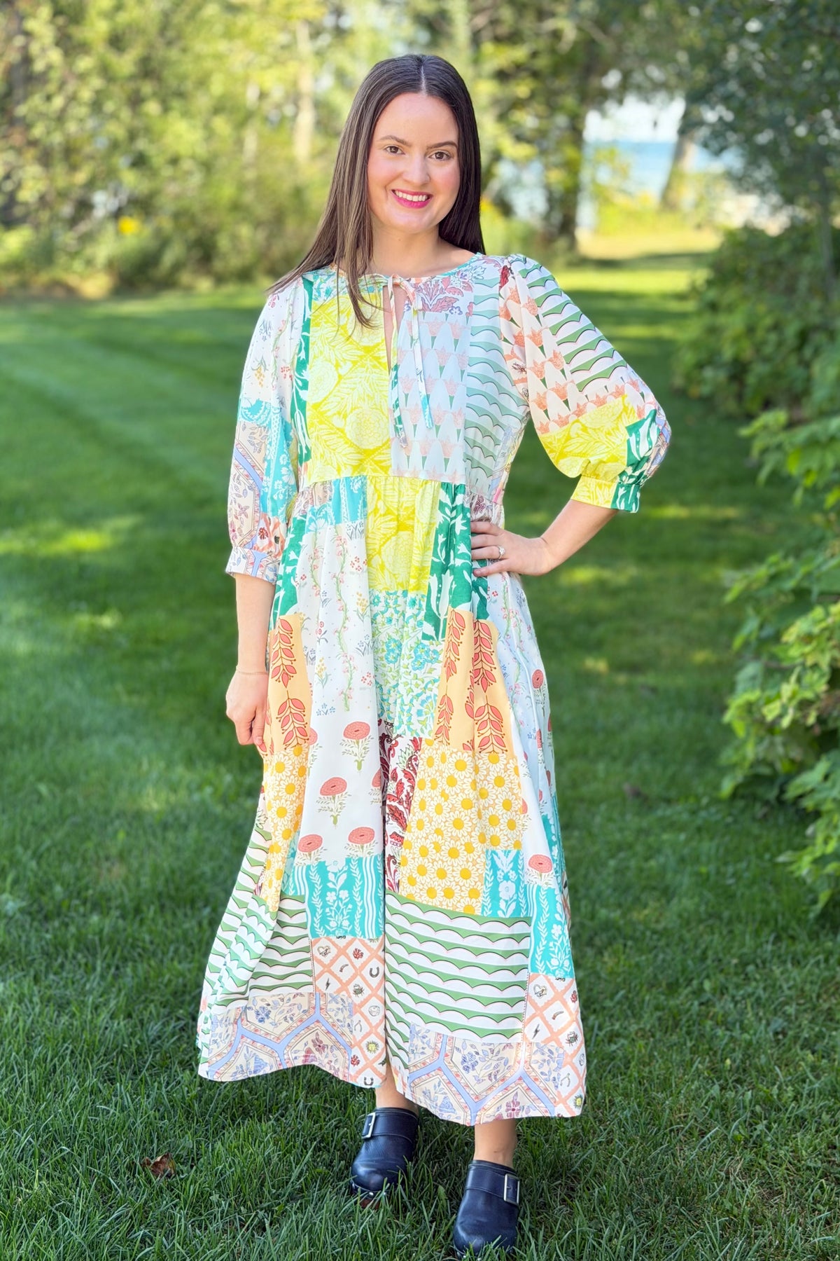 Boho Floral Patchwork Maxi Dress