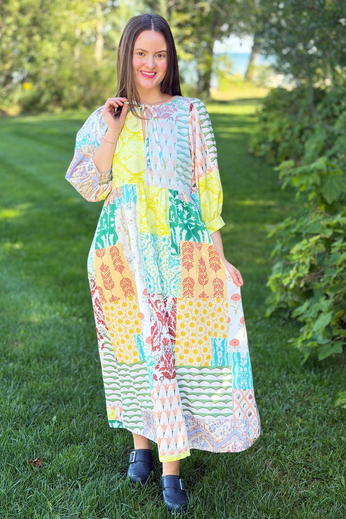 Boho Floral Patchwork Maxi Dress