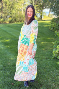Boho Floral Patchwork Maxi Dress