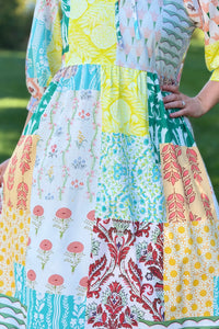 Boho Floral Patchwork Maxi Dress