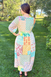 Boho Floral Patchwork Maxi Dress