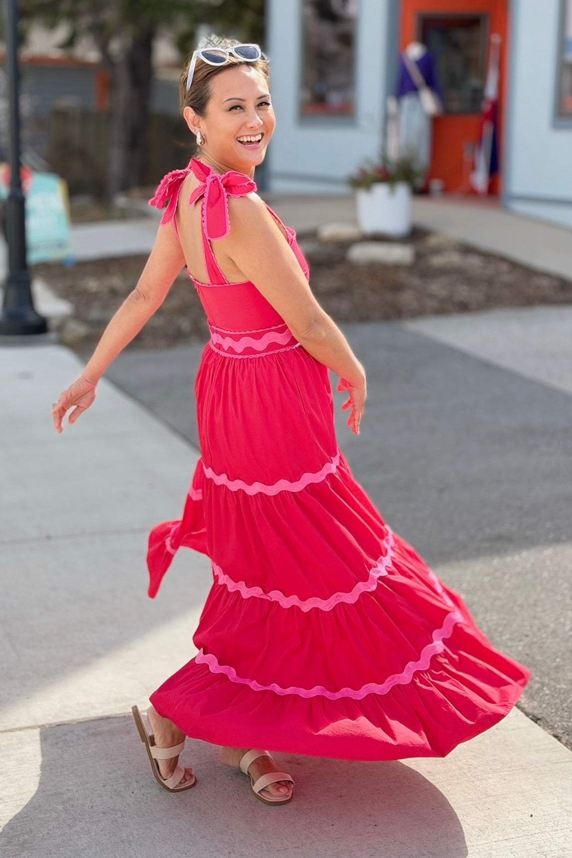 Ricrac Detail Tank Midi Dress