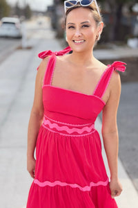 Ricrac Detail Tank Midi Dress