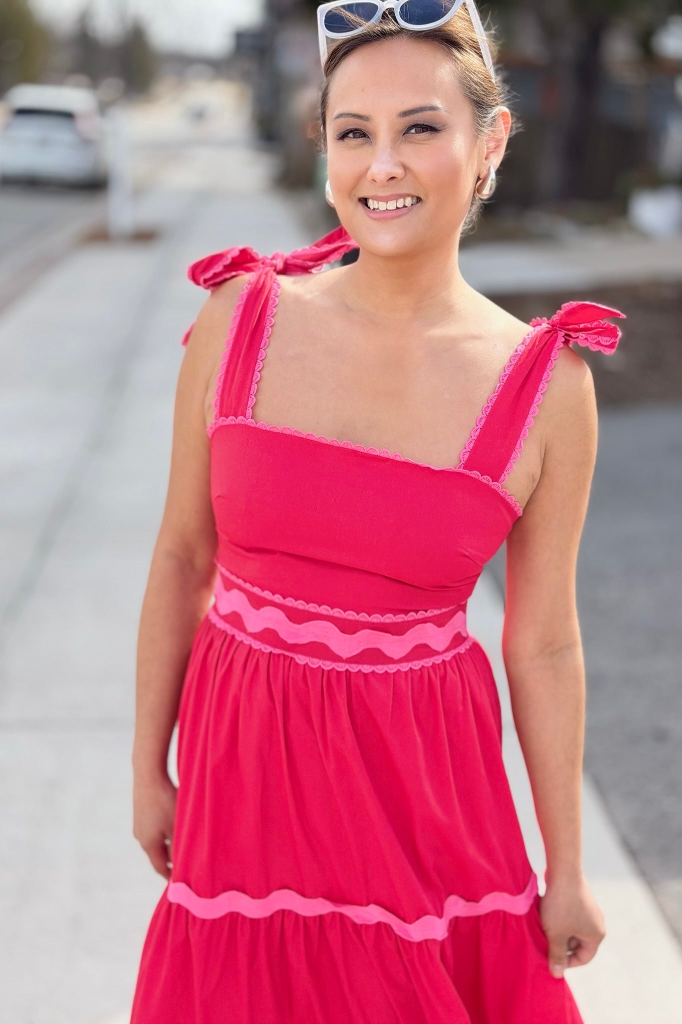 Ricrac Detail Tank Midi Dress