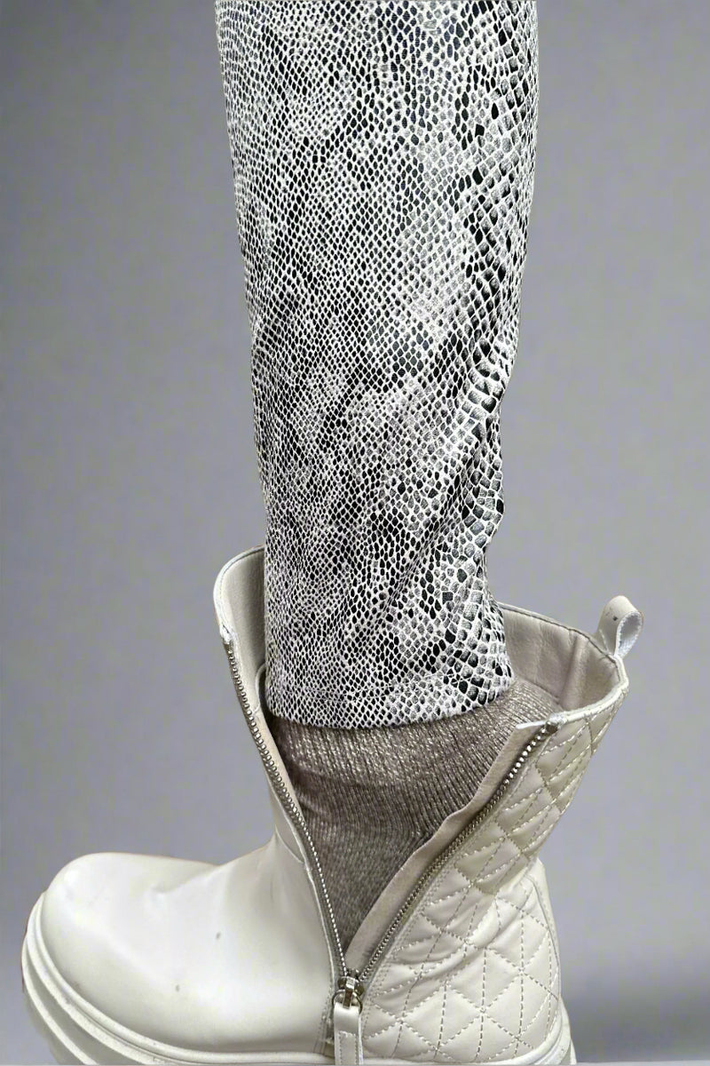 Snake Print Leggings - Off White