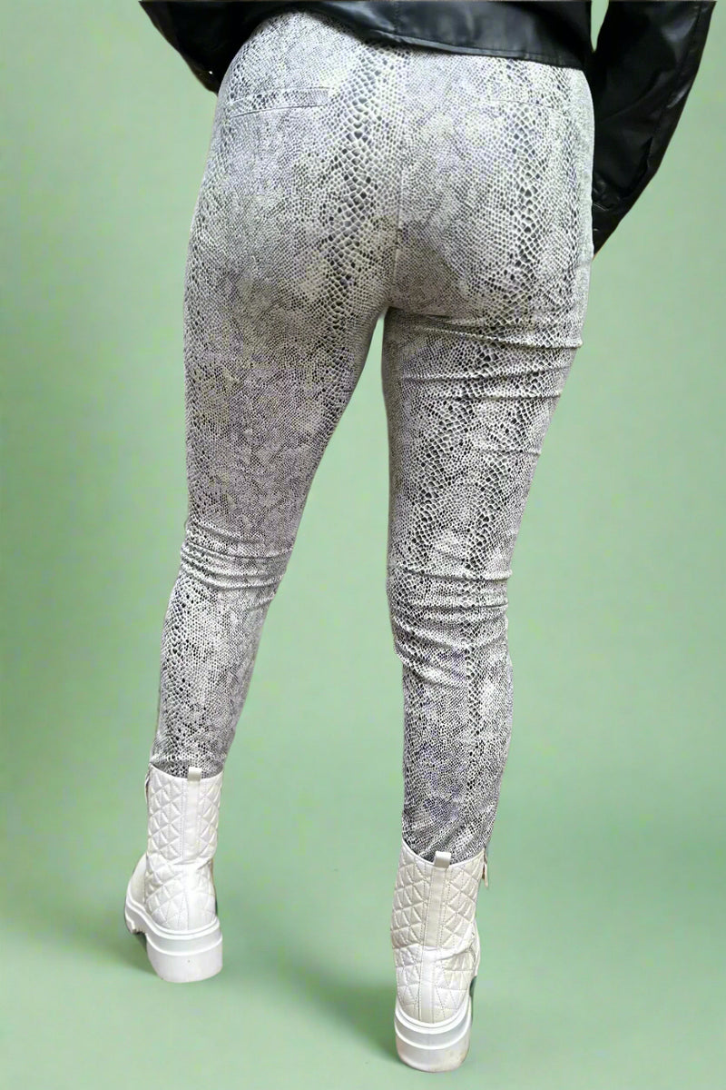 Snake Print Leggings - Off White