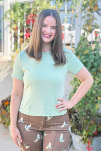 Classic Crew Neck Tee - Sage
