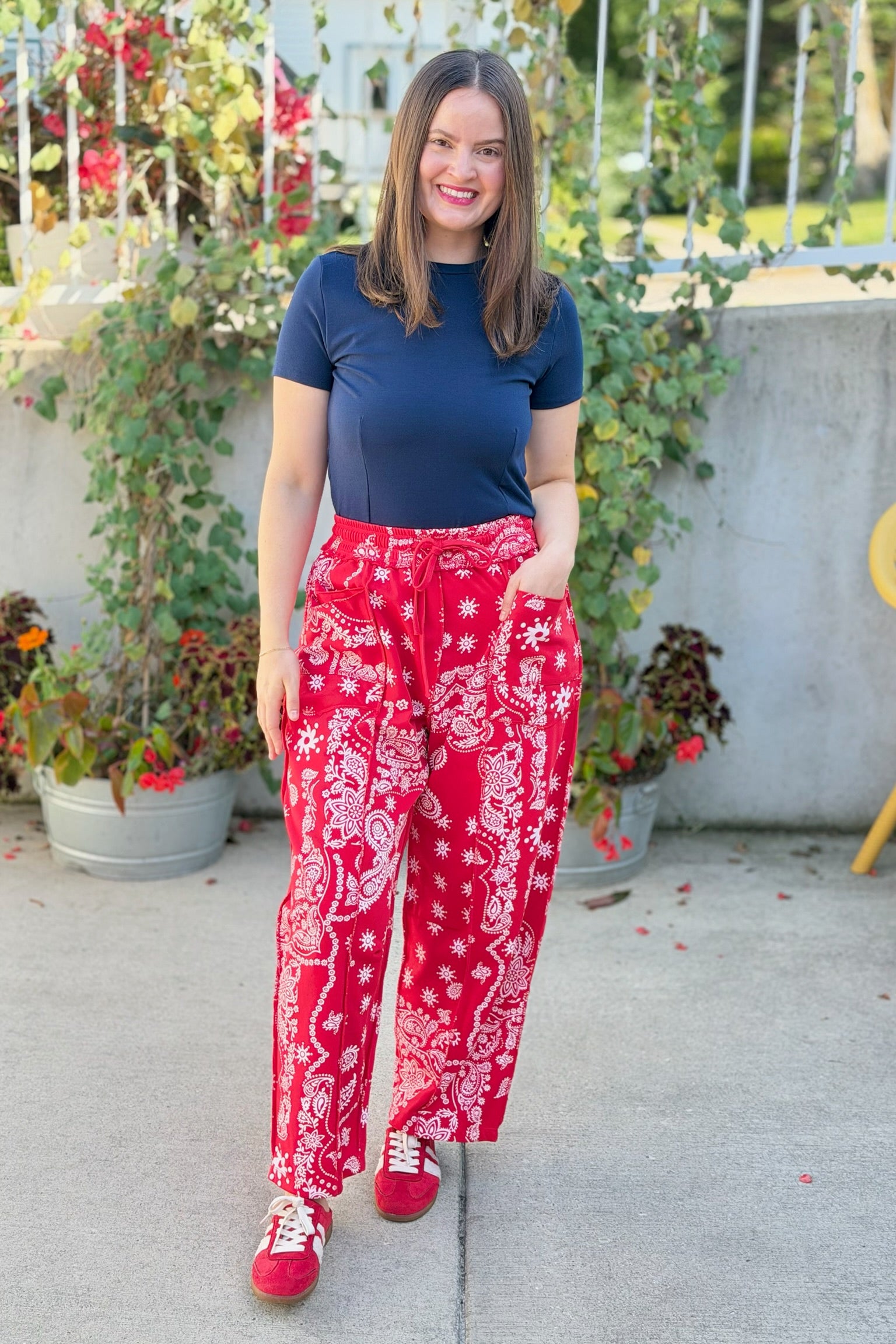 Barrel Fit Utility Pants - Red Bandana