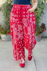Barrel Fit Utility Pants - Red Bandana