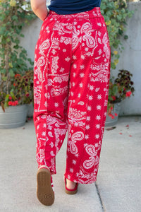 Barrel Fit Utility Pants - Red Bandana