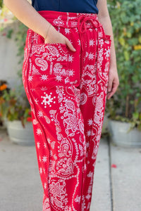 Barrel Fit Utility Pants - Red Bandana