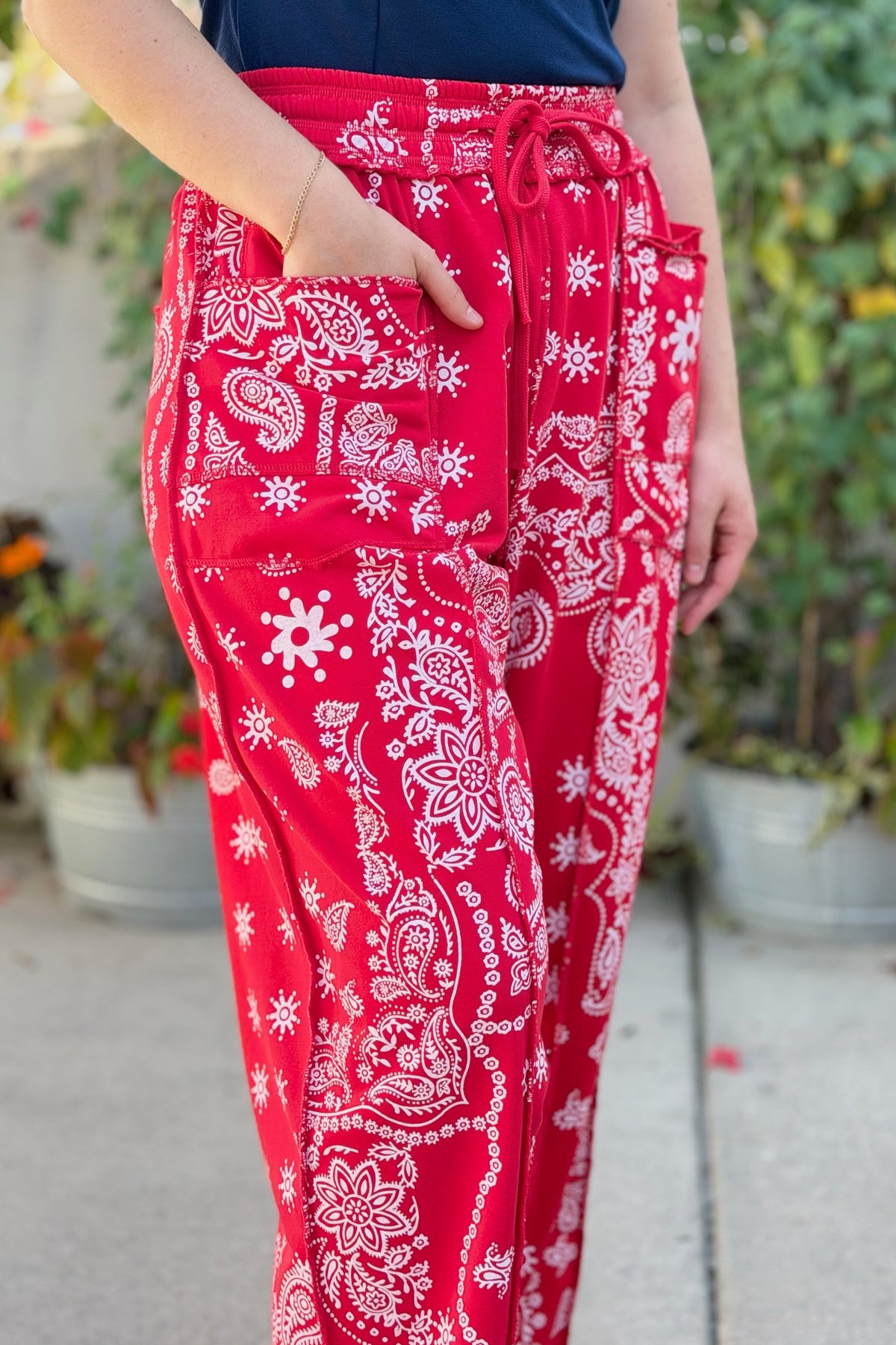 Barrel Fit Utility Pants - Red Bandana