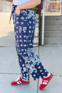 Barrel Fit Utility Pants - Navy Bandana