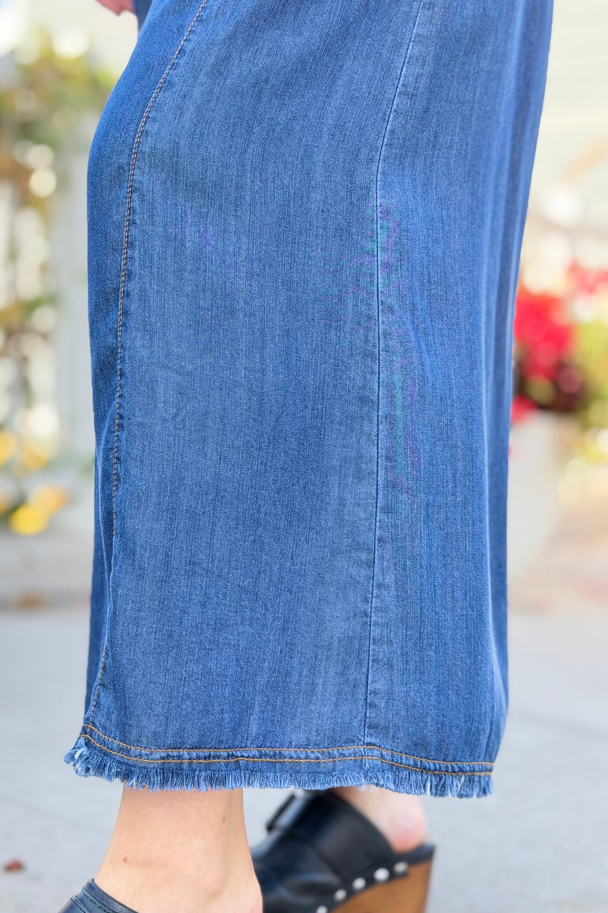 Wide Leg Chambray Pants