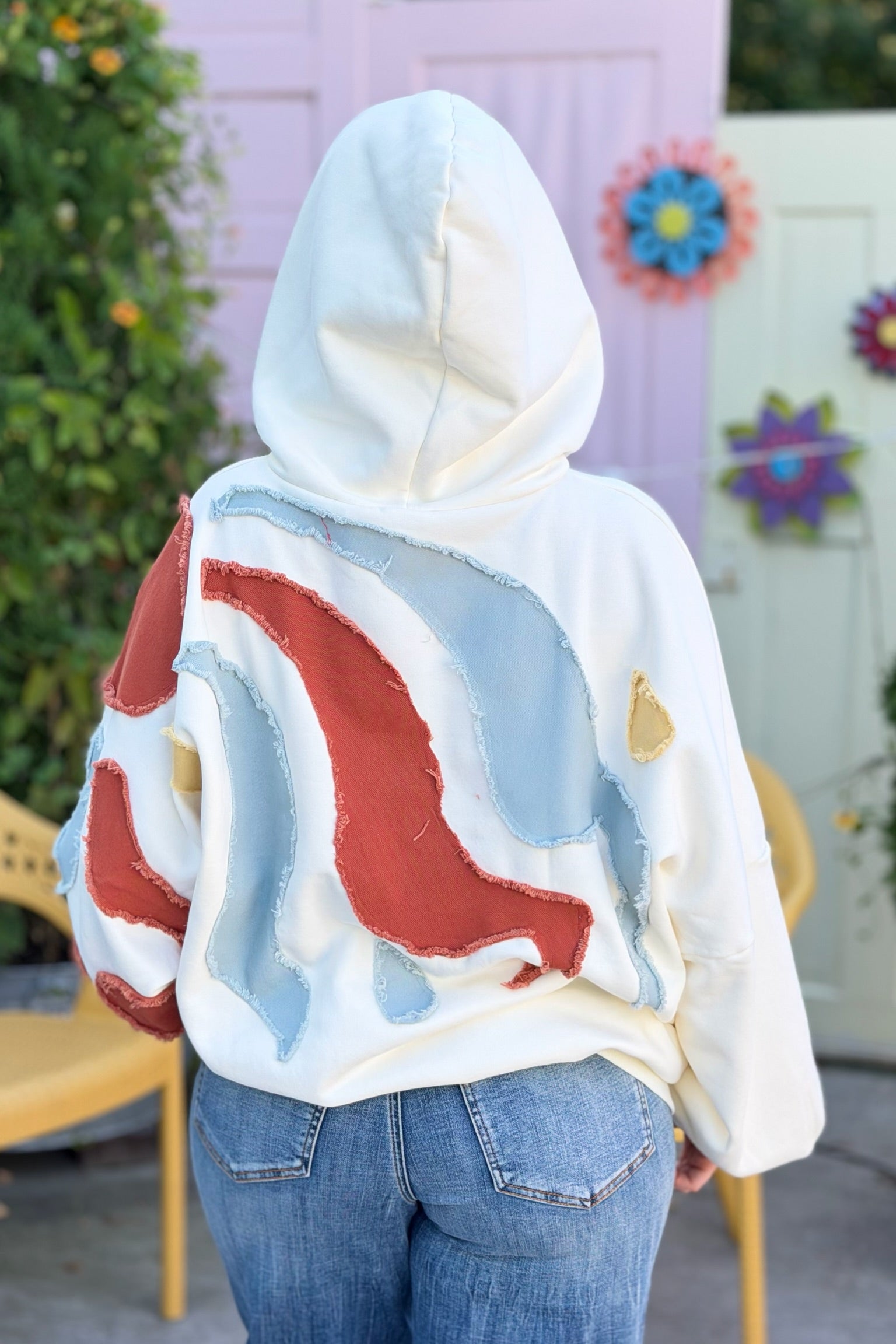 Abstract Hoodie Kangaroo Pocket