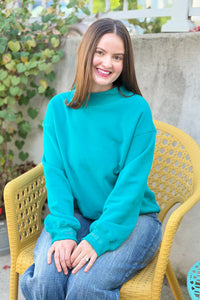 Everfleece Mock Neck Sweatshirt - Turquoise
