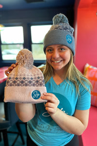Sip Pattern + Pom Beanie