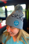 Sip Pattern + Pom Beanie