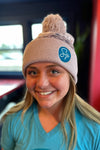 Sip Pattern + Pom Beanie