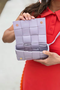 Woven Crossbody Waist Bag - Lilac
