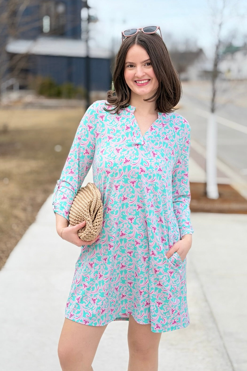Long Sleeve Lizzy Dress - Summer Bloom