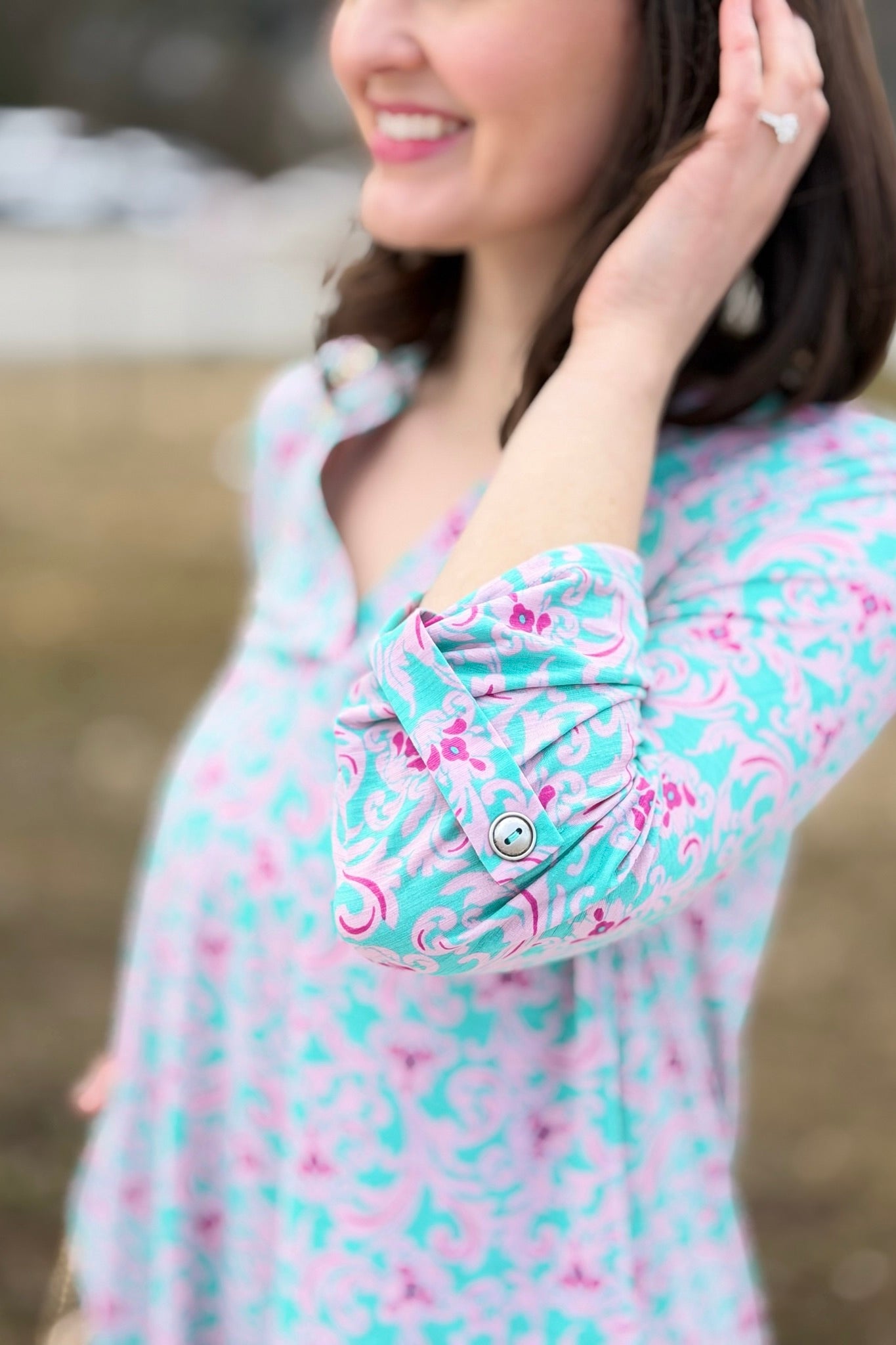 Long Sleeve Lizzy Dress - Summer Bloom